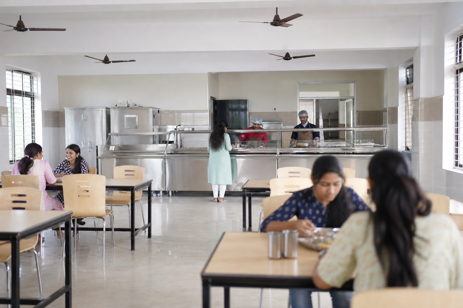 College canteen dining area for trainees